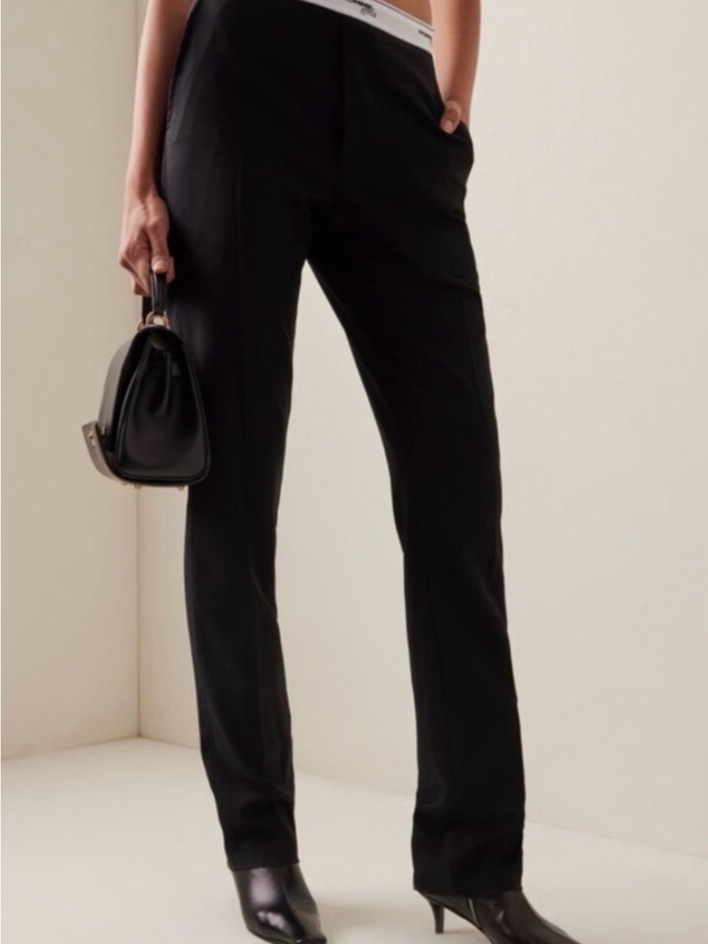 Homme Girls Classic High-Waist Black Trousers Size 4